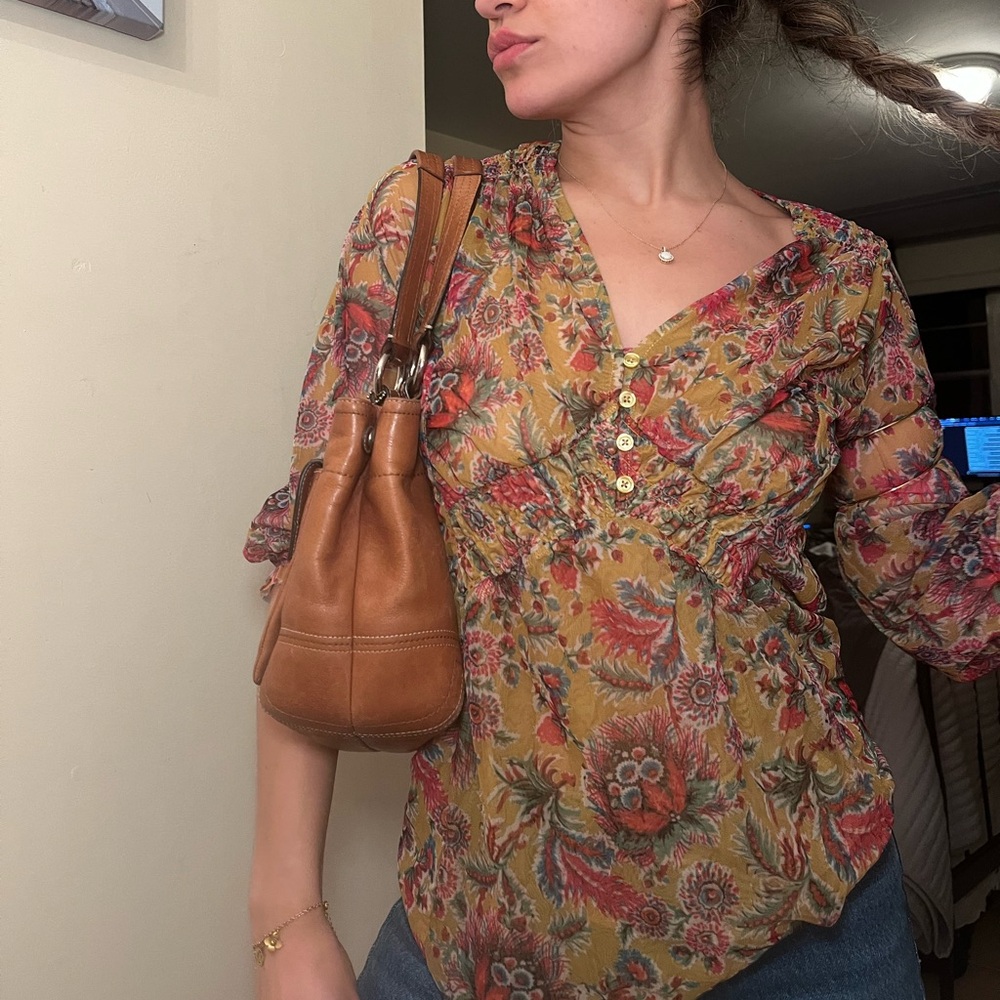 Anthropologie boho 70s inspired shirt size S